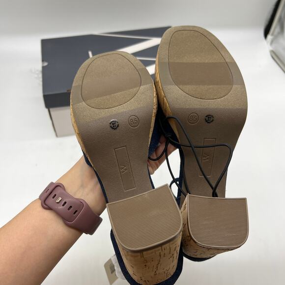 Worthington Womens Panama Block Heel Pumps Denim Size 8.5M - Picture 6 of 10